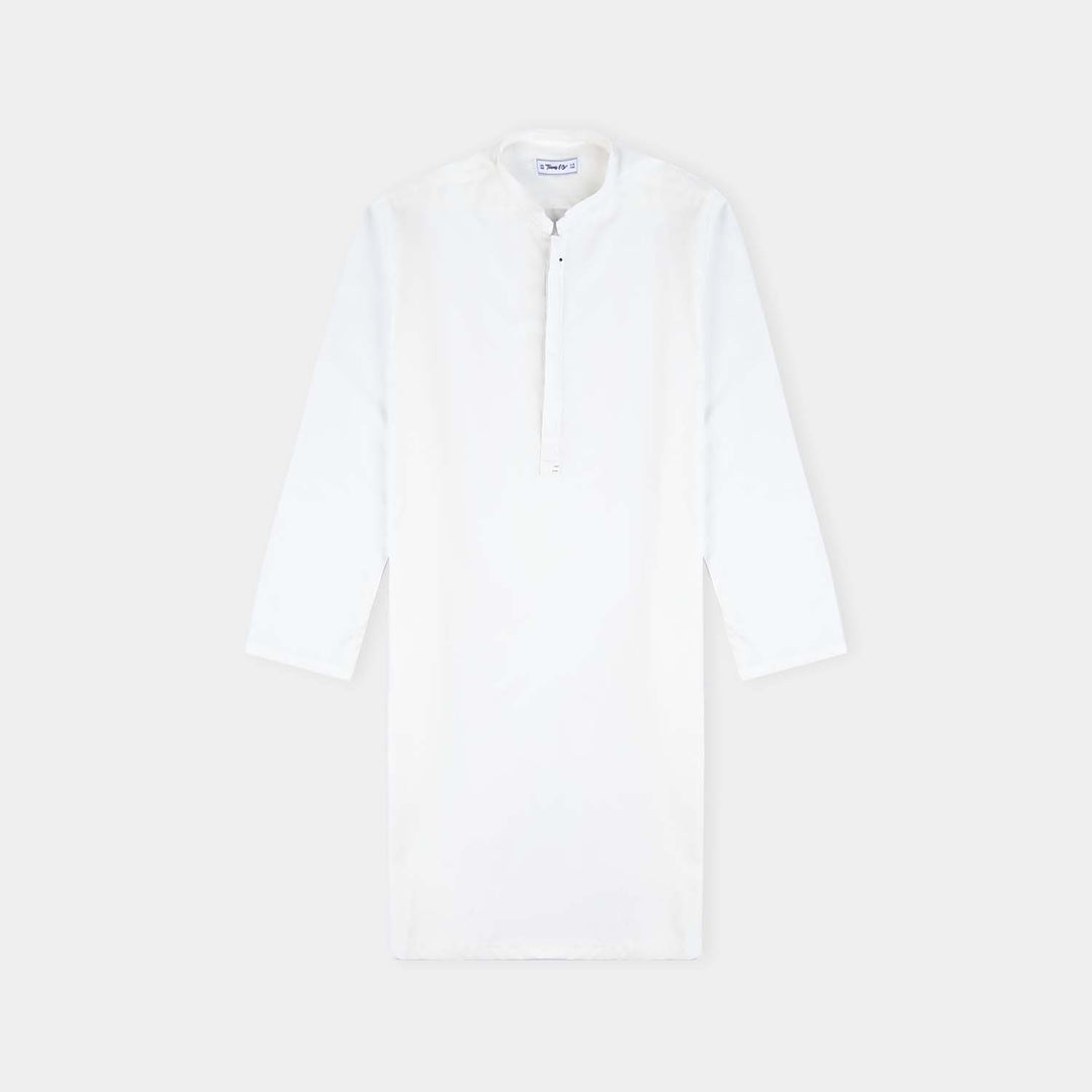Teen Boys Poly Viscose Kurta Shalwar-White