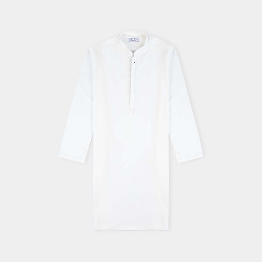 Teen Boys Poly Viscose Kurta Shalwar-White