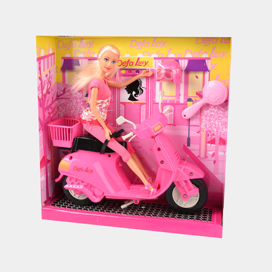Defa Lucy Doll with Pink Scooter | Stylish Adventures
