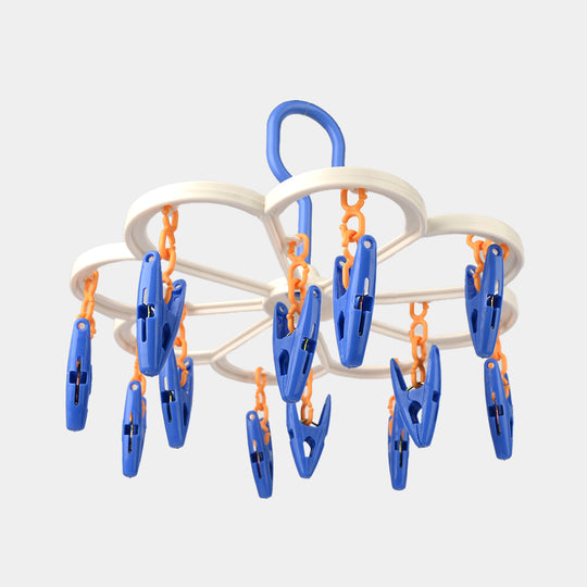 Baby Clothes Drying Hanger With Multiple Clips