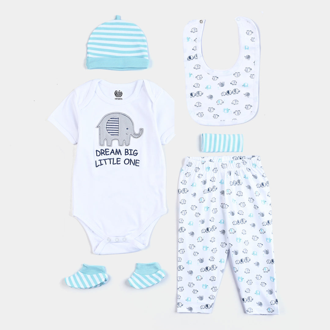 Infant Boys Cotton Interlock 6 Piece Se-S.White