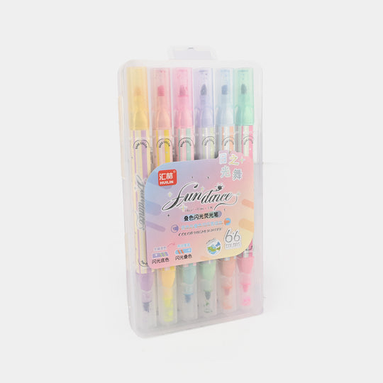 Pastel Glitter Highlighter Set – 6-Color Soft Glow Collection