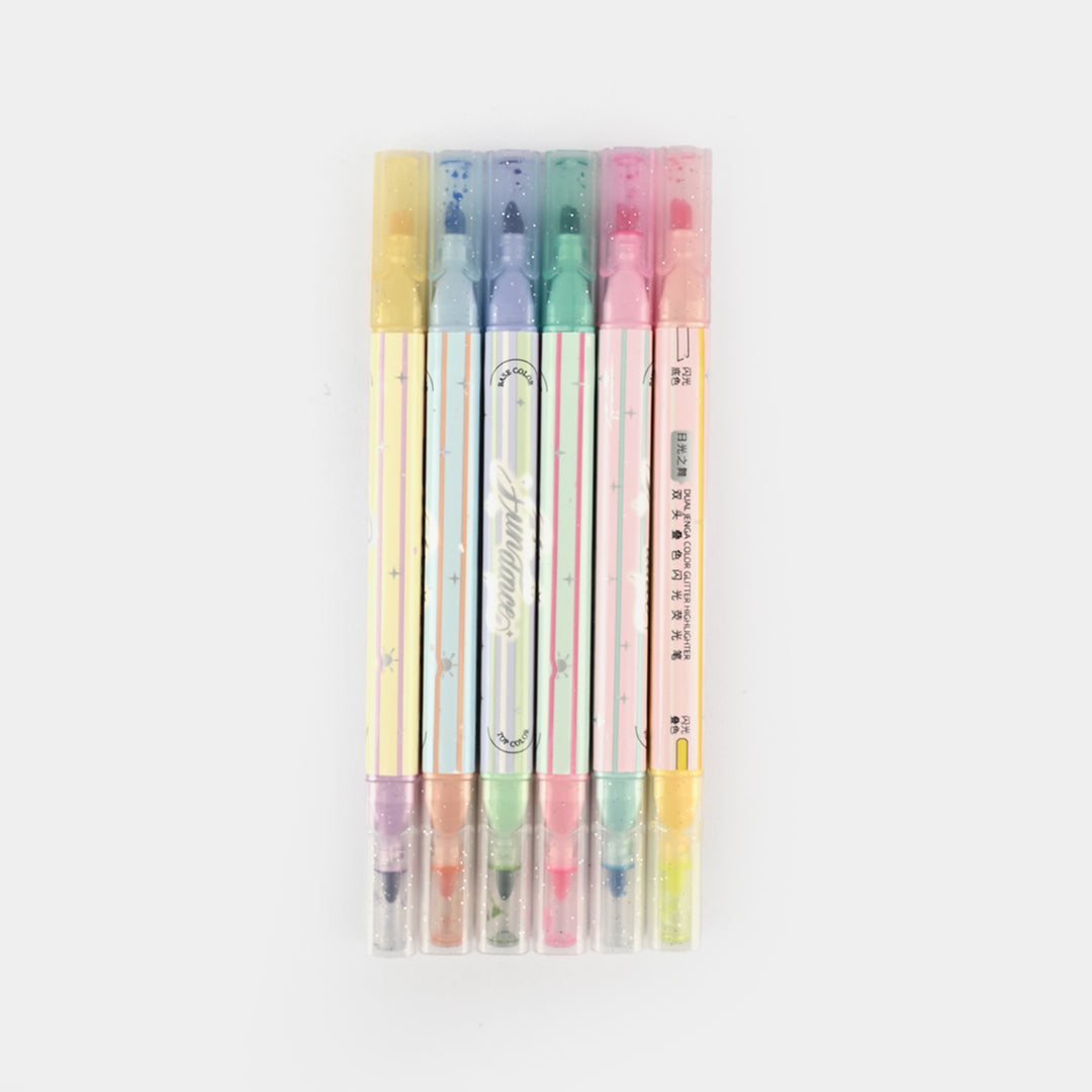 Pastel Glitter Highlighter Set – 6-Color Soft Glow Collection