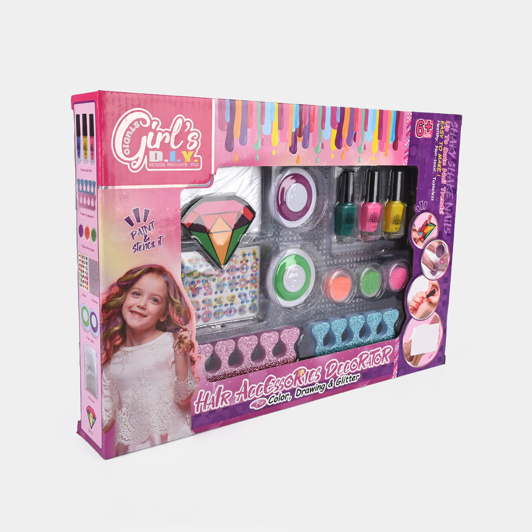 Girl's DIY Hair Accessories Decorator & Nail Set