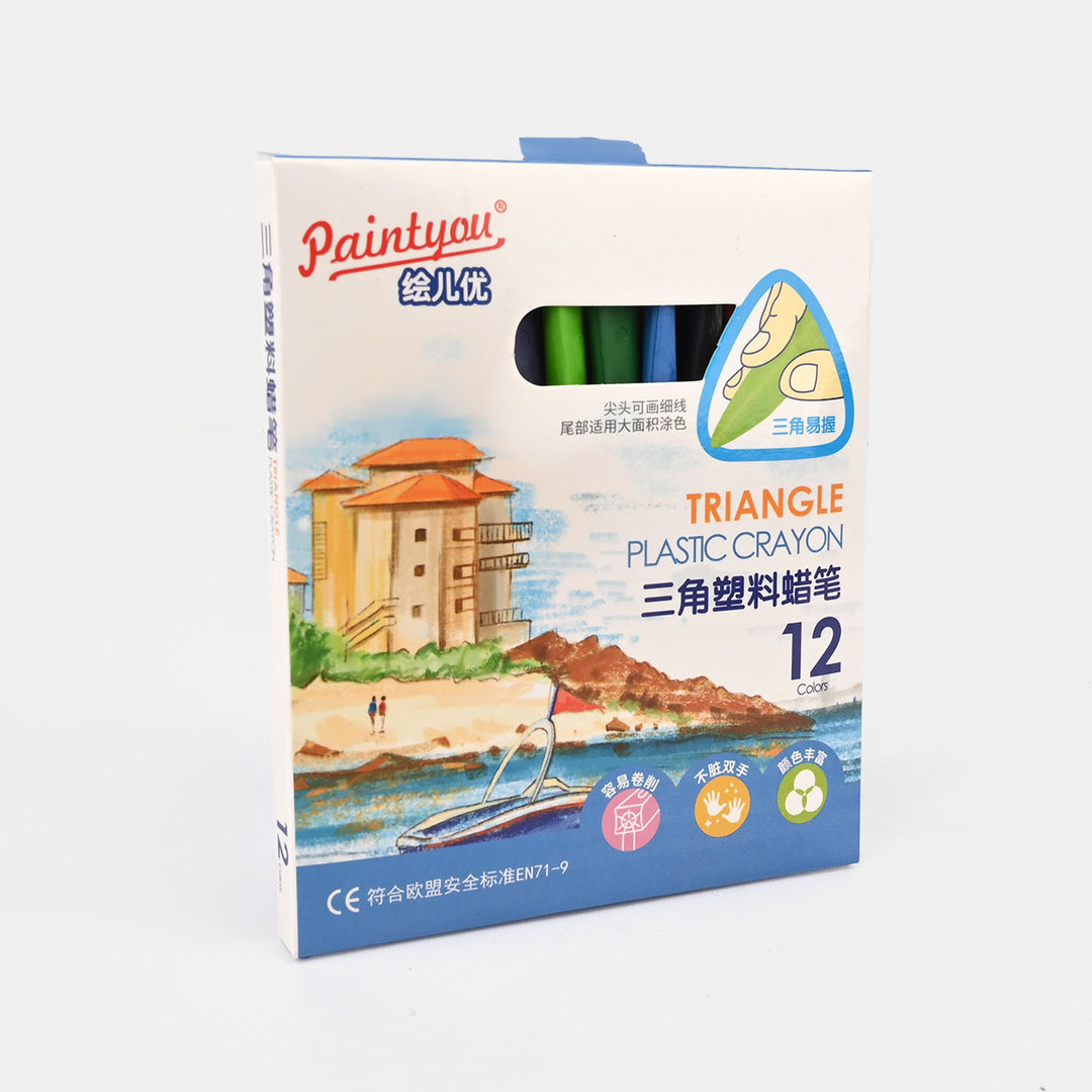 Triangle Plastic Crayon 12 Color