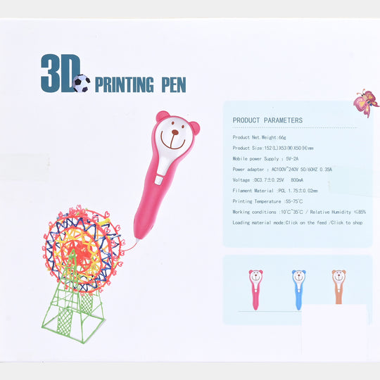 Bear 3D Pen With Battery For Kids