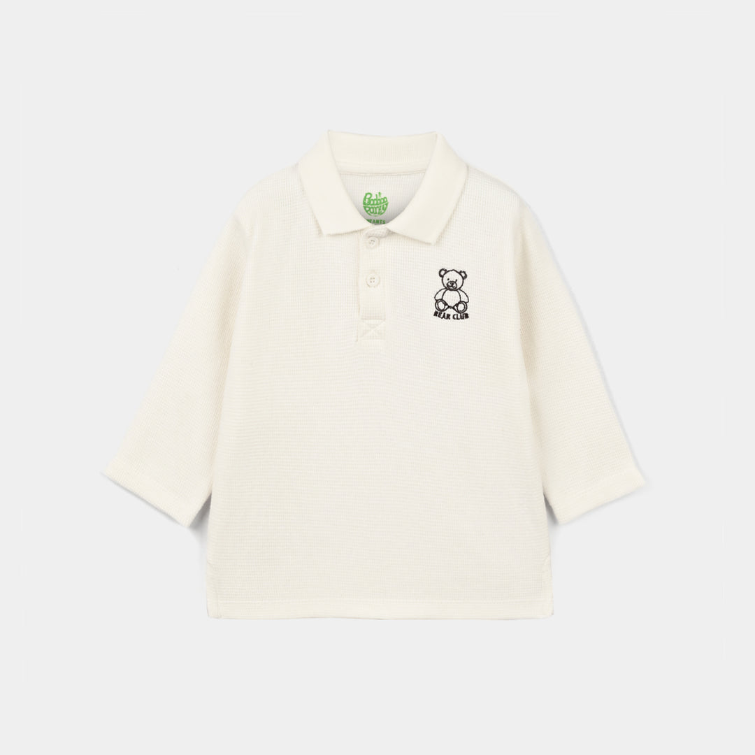 Infant Boys Thermal Polo F/S Bear Club-Off.White