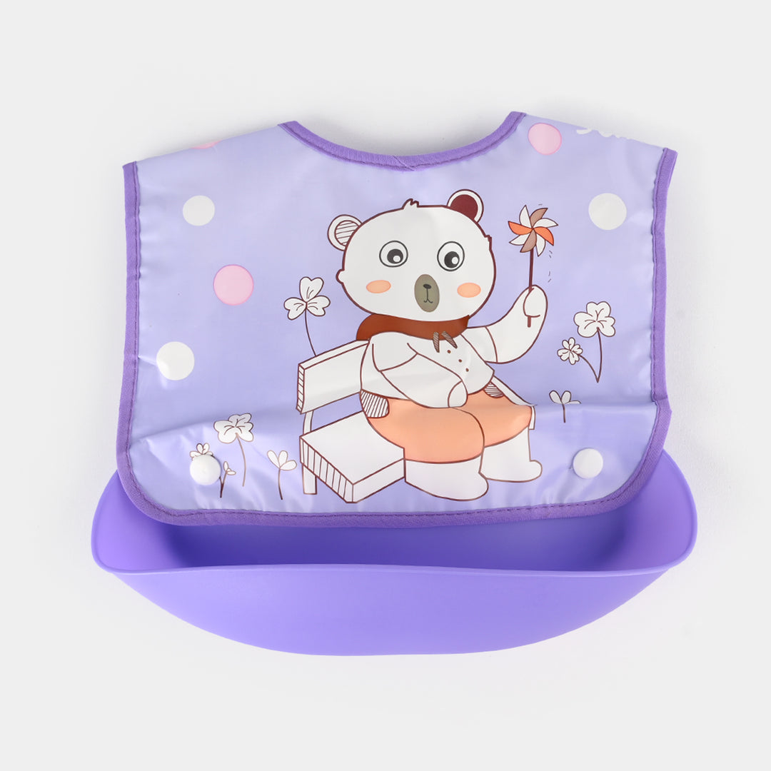 PLASTIC BIB WITH HOLDER FOR BABIES