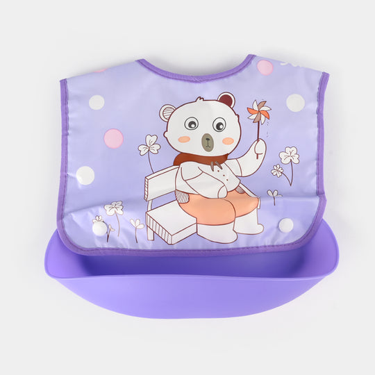PLASTIC BIB WITH HOLDER FOR BABIES