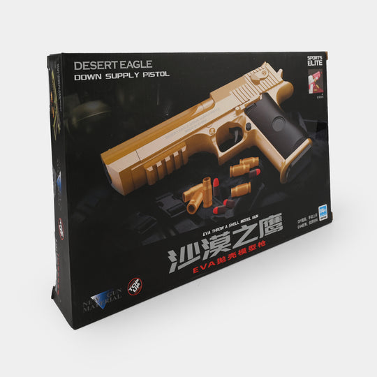 Military Green Desert Eagle Soft Dart Toy Blaster With Silencer