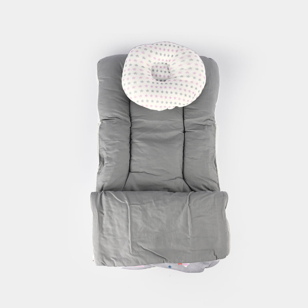 Cute Printed Baby Carry Nest with Head Pillow