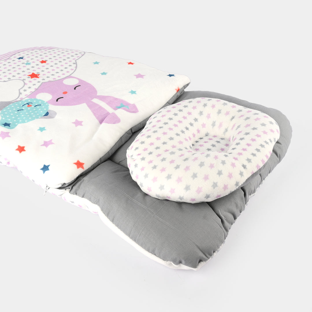 Cute Printed Baby Carry Nest with Head Pillow