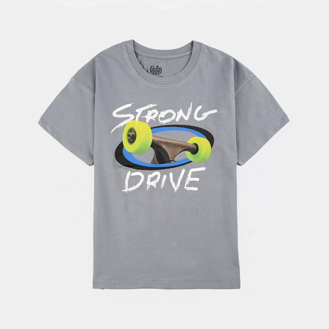 Boys Jersey/Terry T-Shirt Strong Drive - Grey