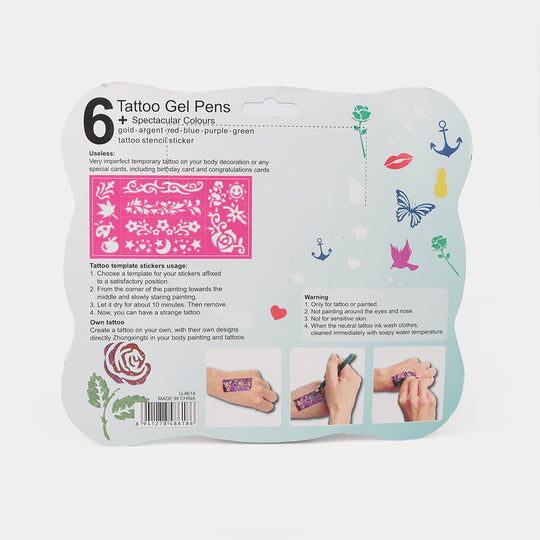 Tattoo Gel Pens | Temporary Body Art Set
