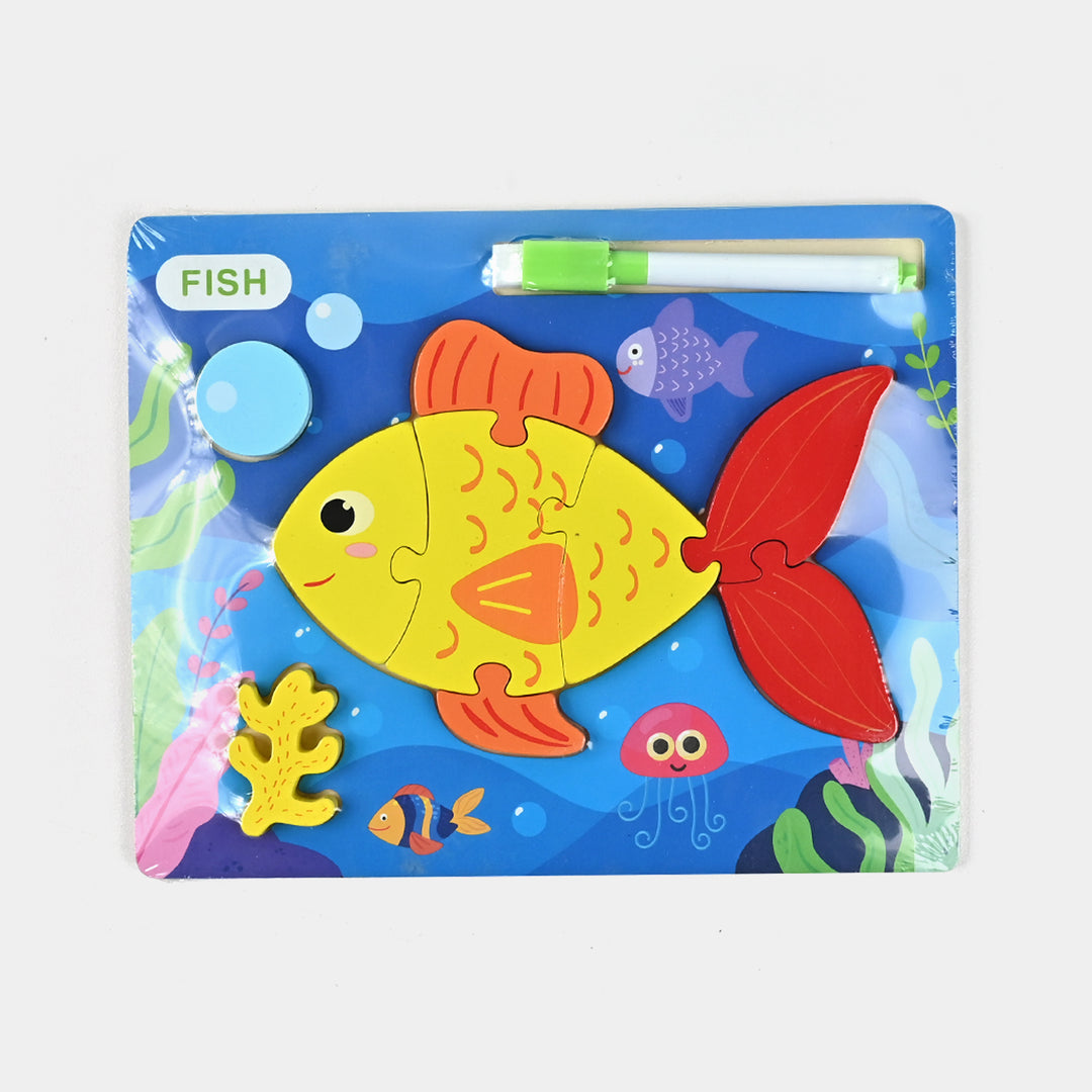 Wooden Slate Puzzle 2 In 1 Set for Kids