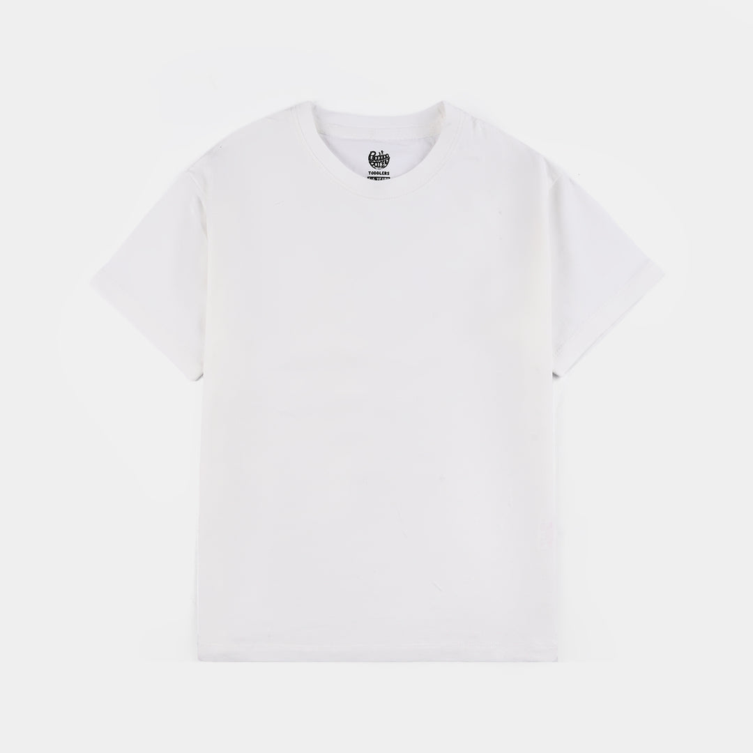 Boys Lycra Jersey Basic T-Shirt - White