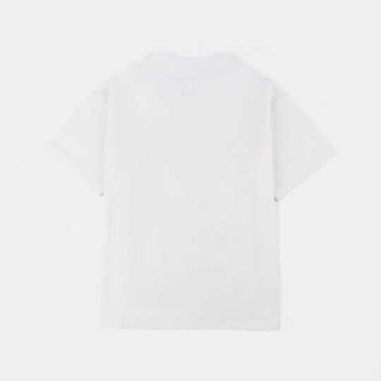 Boys Lycra Jersey Basic T-Shirt - White