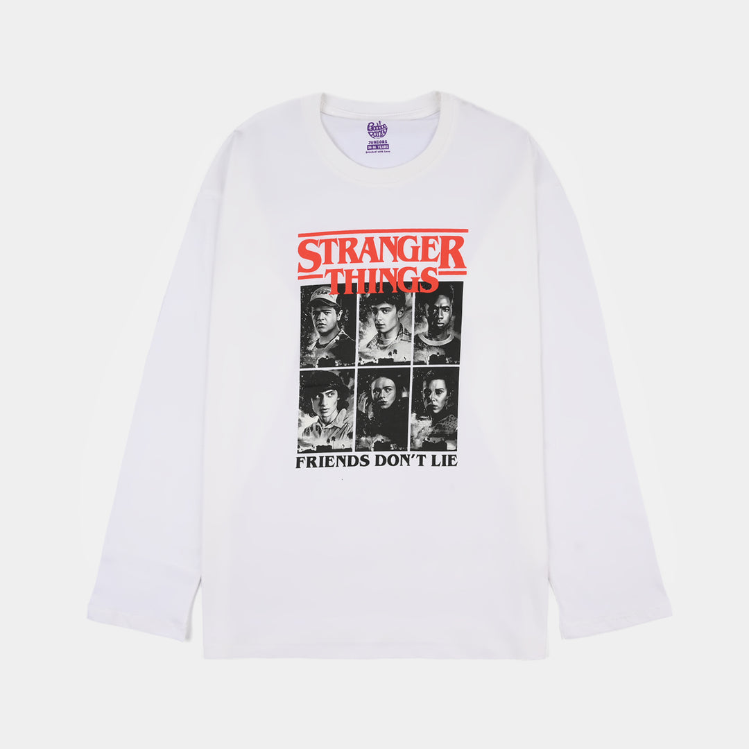 Boys Jersey/Terry T-Shirt (Friends Don’t Lie)  - White