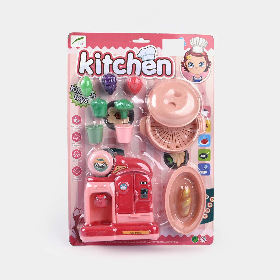 Water Dispenser With Food & Kitchen Set