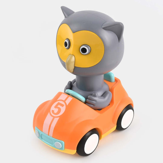 Four-Wheel Cartoon Car With Owl Toy