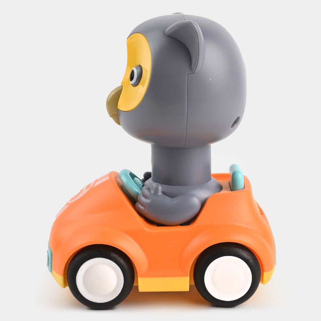 Four-Wheel Cartoon Car With Owl Toy