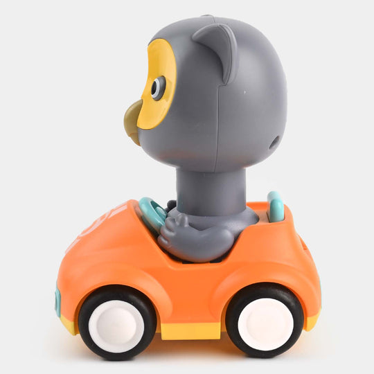 Four-Wheel Cartoon Car With Owl Toy