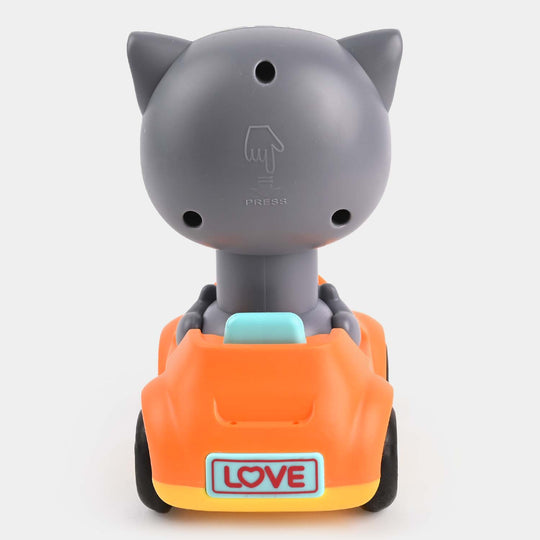 Four-Wheel Cartoon Car With Owl Toy