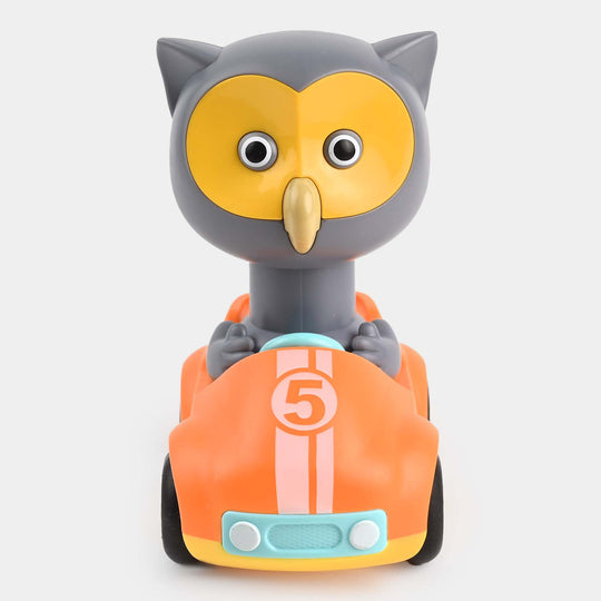 Four-Wheel Cartoon Car With Owl Toy
