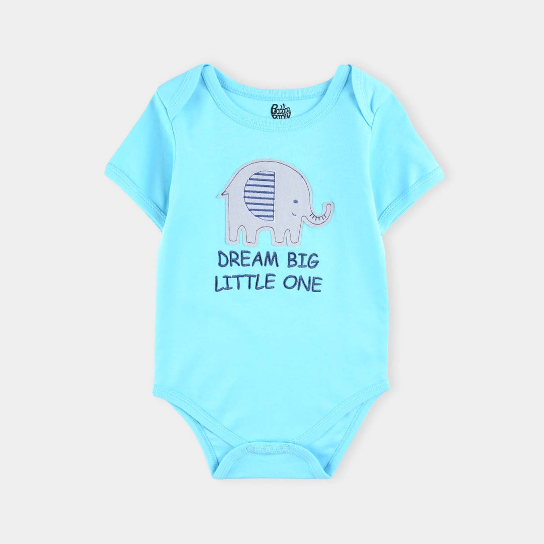 Infant Boys Cotton Interlock Romper Set Elephants
