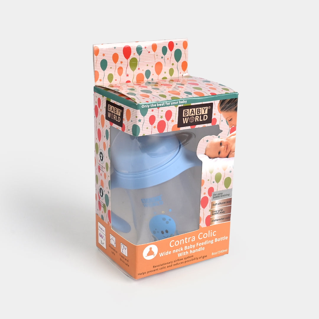 Wide Neck Bottle with Handle 240Ml | 2010 Blue