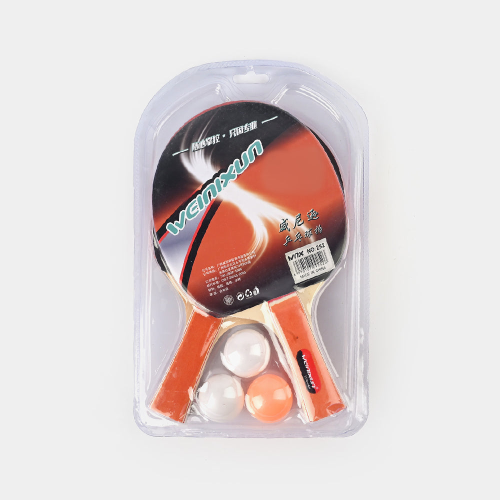 Table Tennis Racket Pair With 3 Balls For Kids