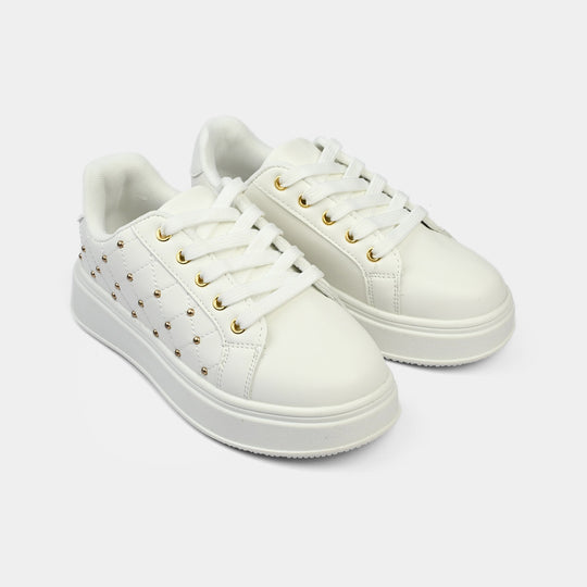 Girls Sneakers 417-12 - White&Gold