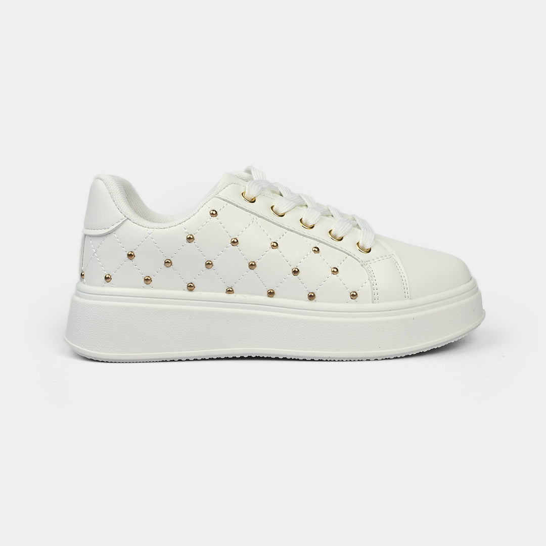 Girls Sneakers 417-12 - White&Gold