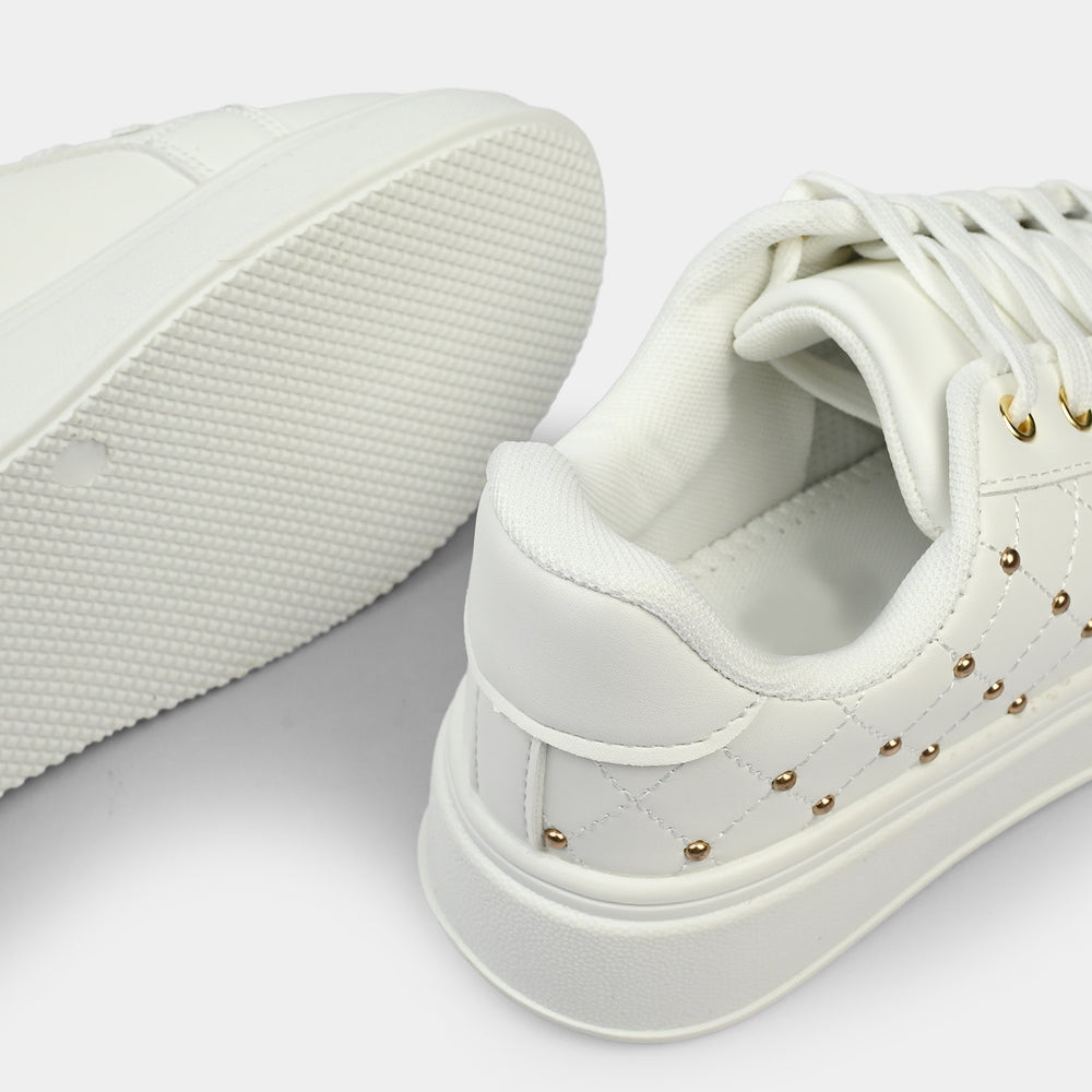 Girls Sneakers 417-12 - White&Gold