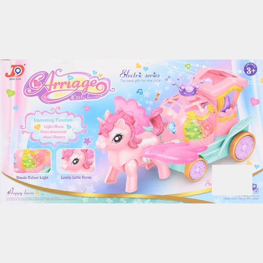 Kids Electric Unicorn Carriage Toy with Light and Music