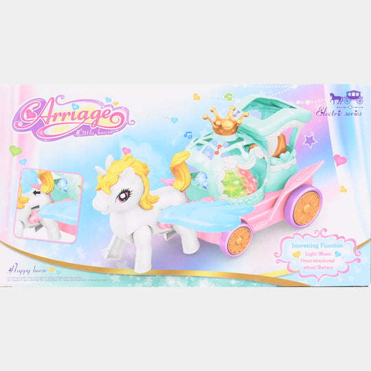 Kids Electric Unicorn Carriage Toy with Light and Music