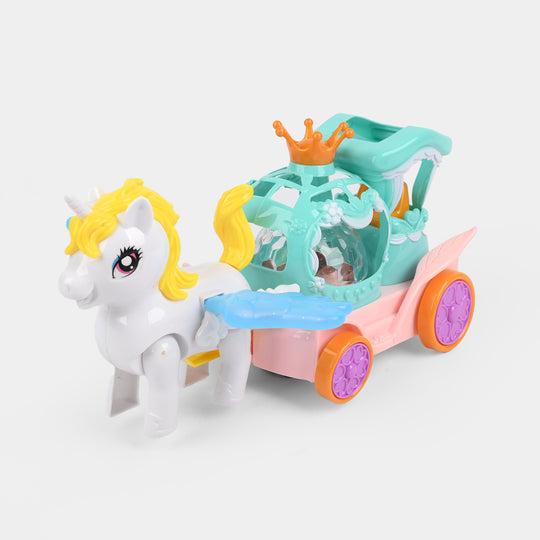 Kids Electric Unicorn Carriage Toy with Light and Music