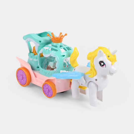 Kids Electric Unicorn Carriage Toy with Light and Music