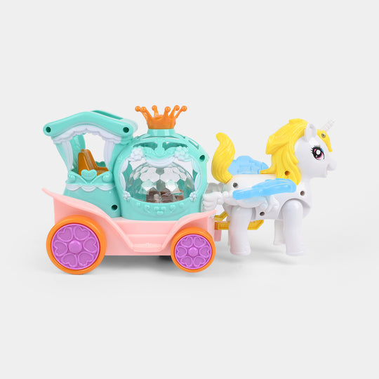 Kids Electric Unicorn Carriage Toy with Light and Music