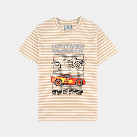 Boys Lycra Jersey T-Shirt (Character) - Beige