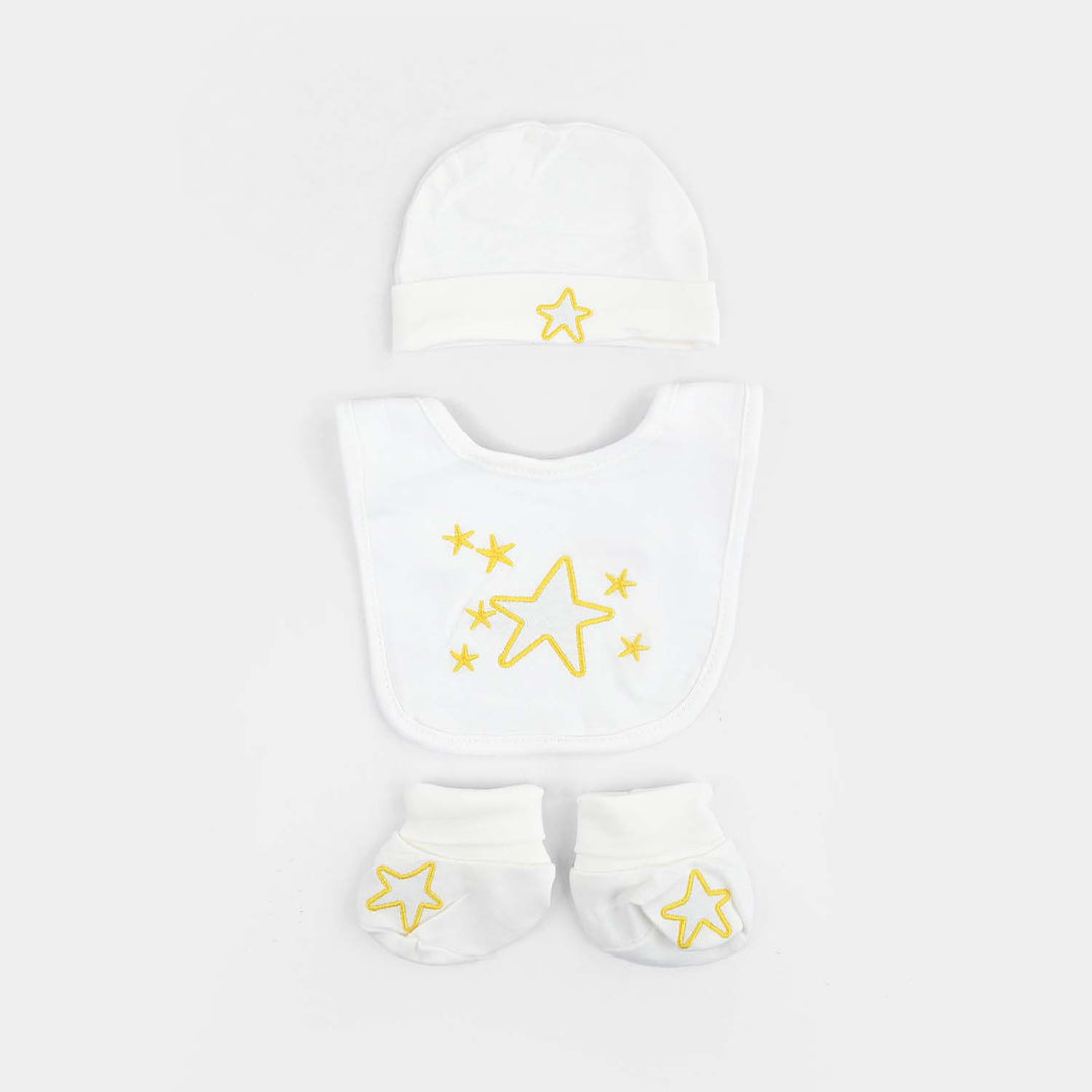 Cap, Bib & Mittens Set
