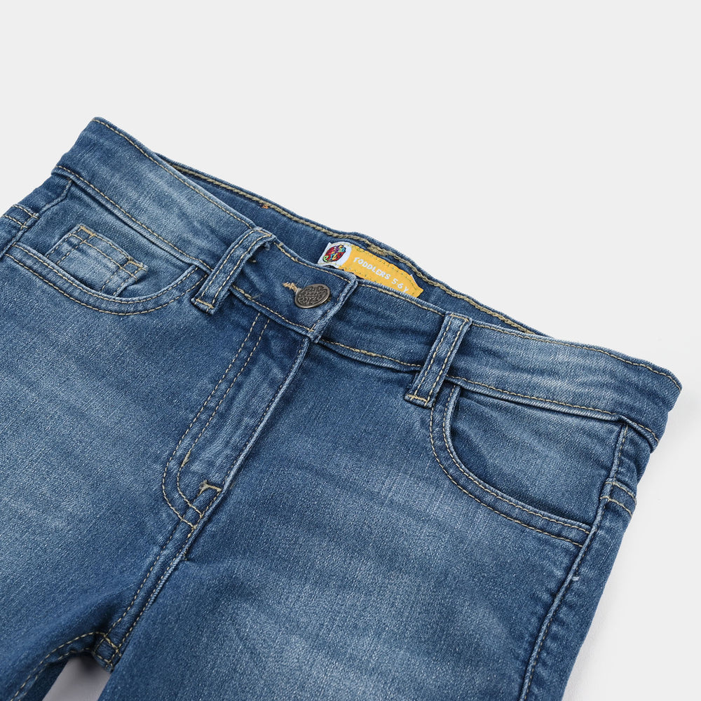 Girls Denim Rigid Pants Basic - Mid Blue