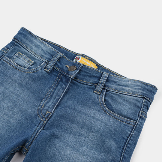 Girls Denim Rigid Pants Basic - Mid Blue