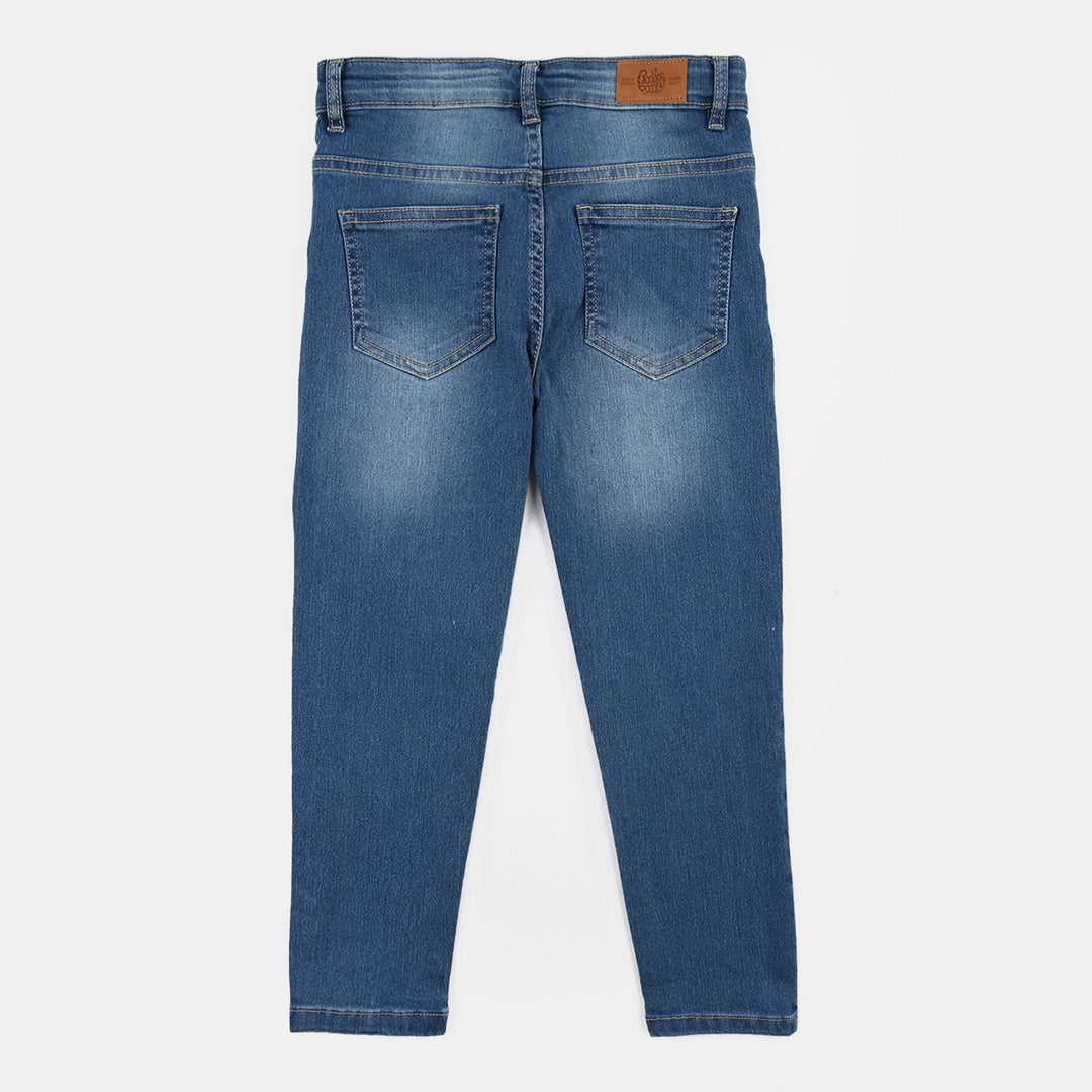 Girls Denim Rigid Pants Basic - Mid Blue