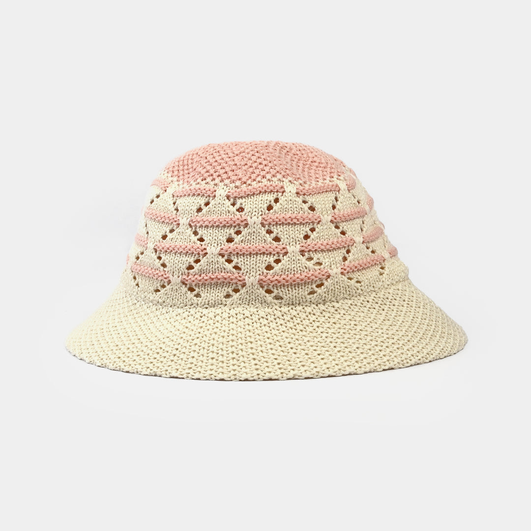 Cute Baby Straw Round Cap/Hat with Elastic | 12M+
