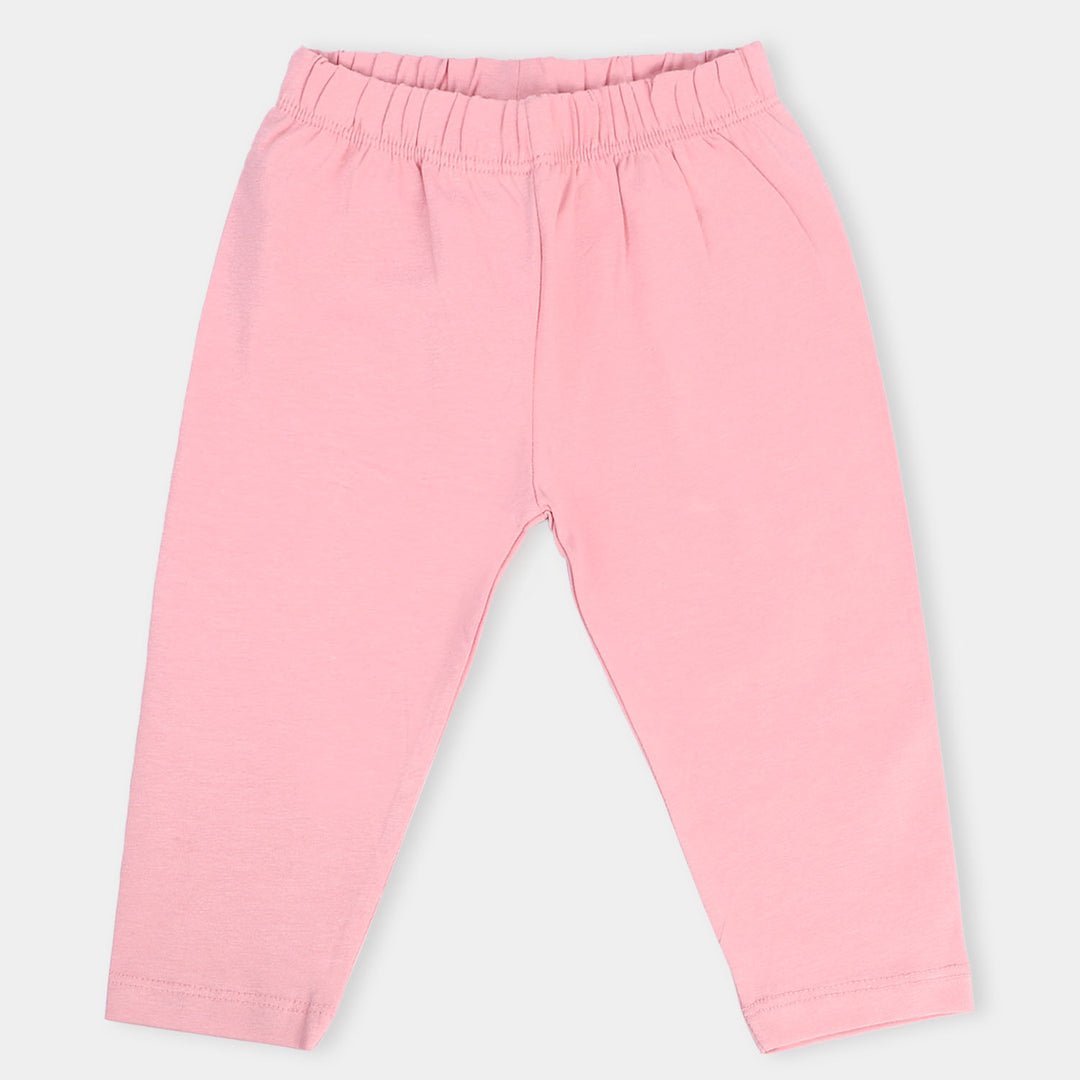 Infant Girls Lycra Jersey Plain Tights-Candy Pink