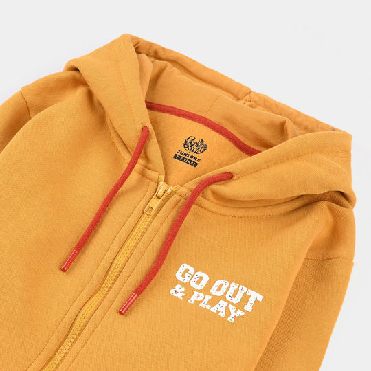 Boys Fleece Knitted Jacket Out & Play - Yellow