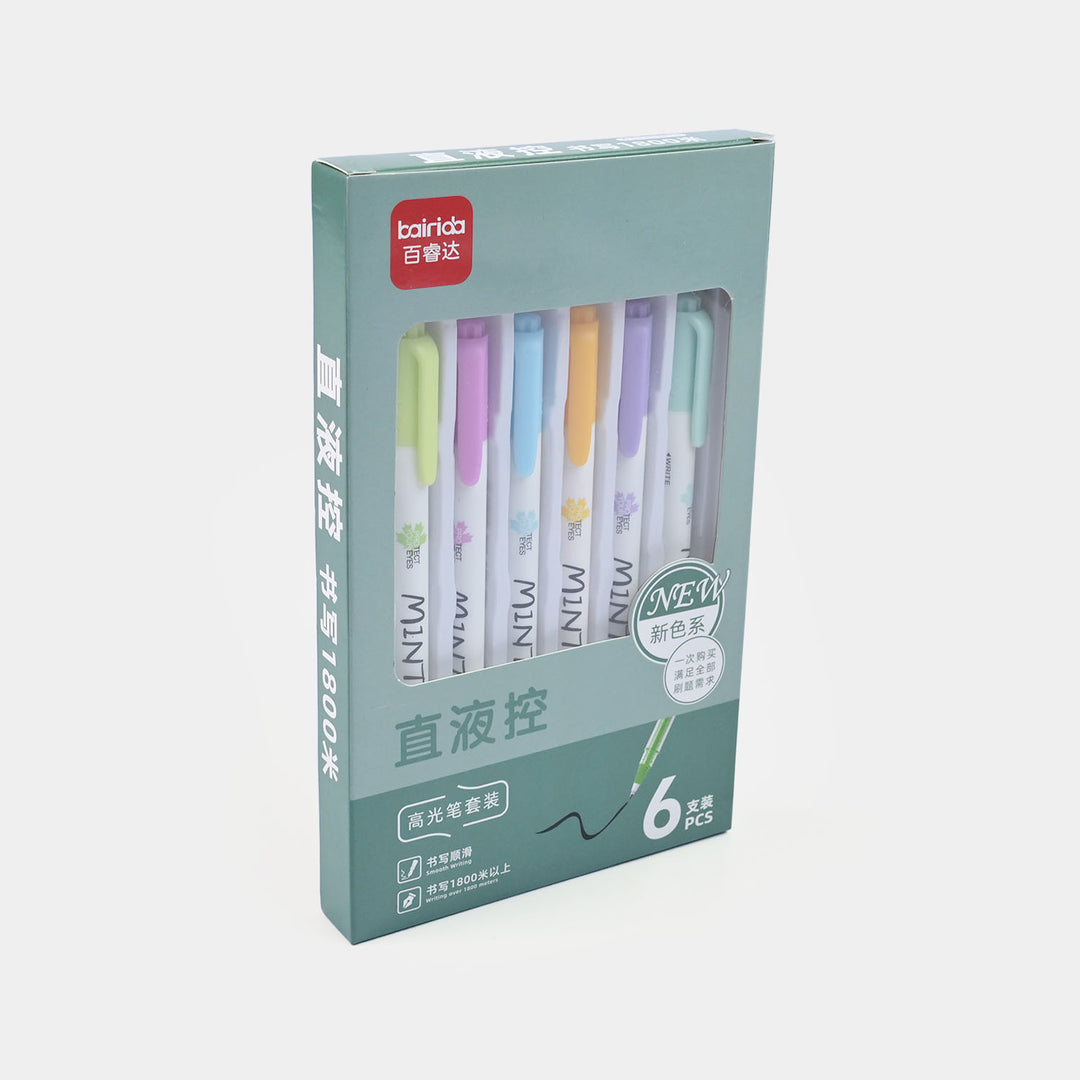 Bairida Liquid-Control Highlighters – 6-Color Pastel Set