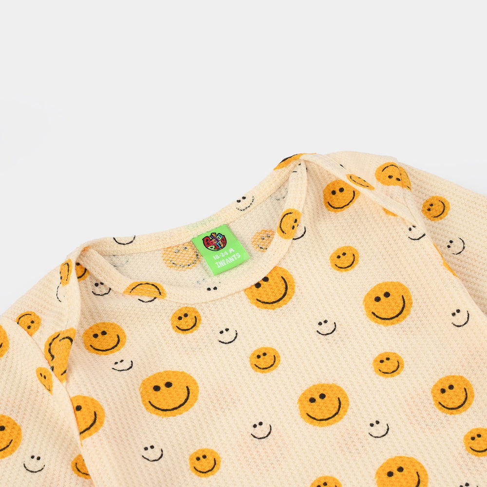 Infant Basic Romper (Smiley Face) - Yellow