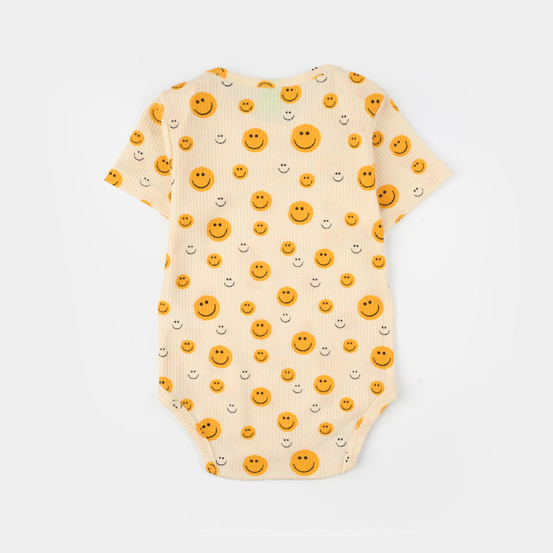 Infant Basic Romper (Smiley Face) - Yellow